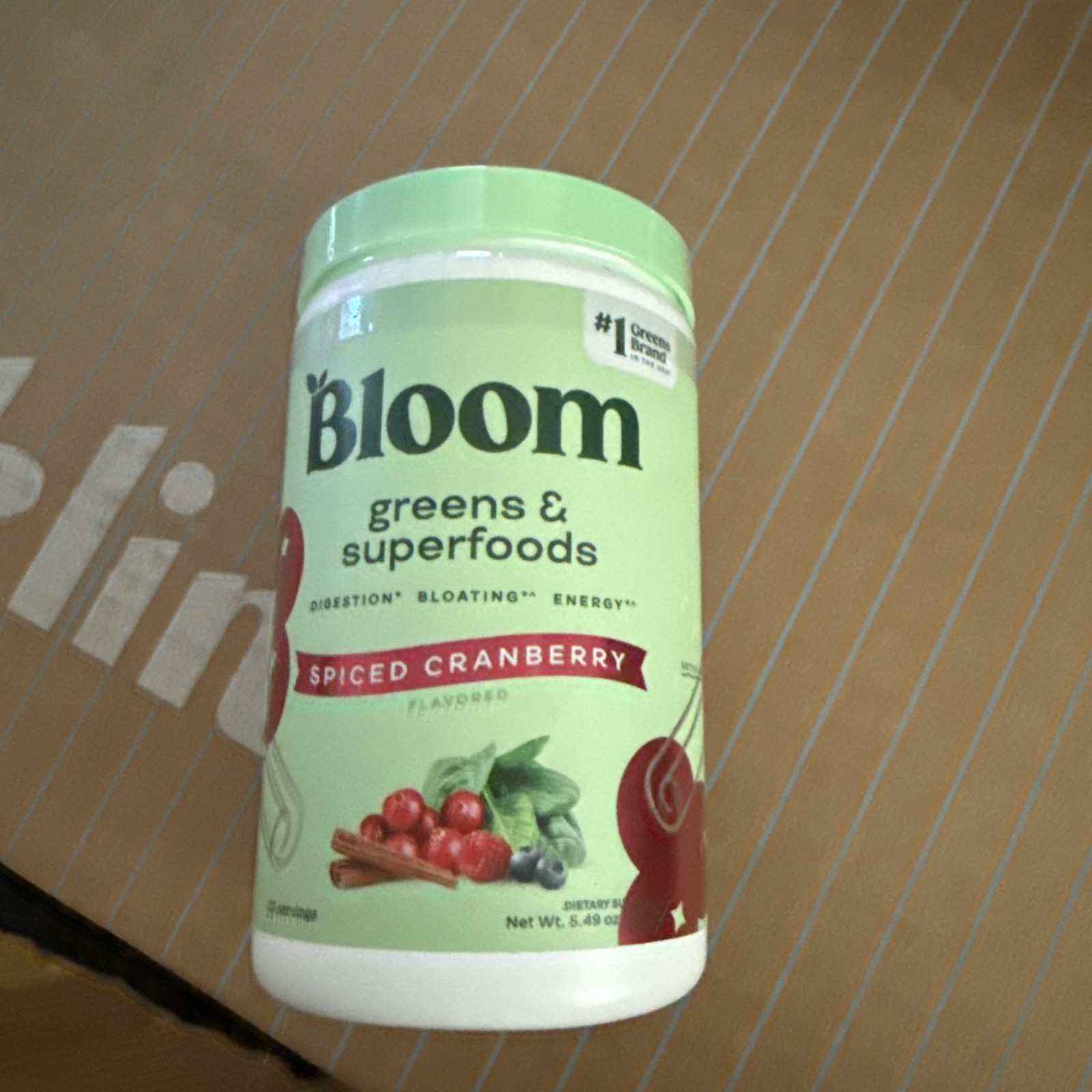 Bloom Greens Superfoods Dietary Supplements Spiced Cranberry 5.4oz 9/26 G99