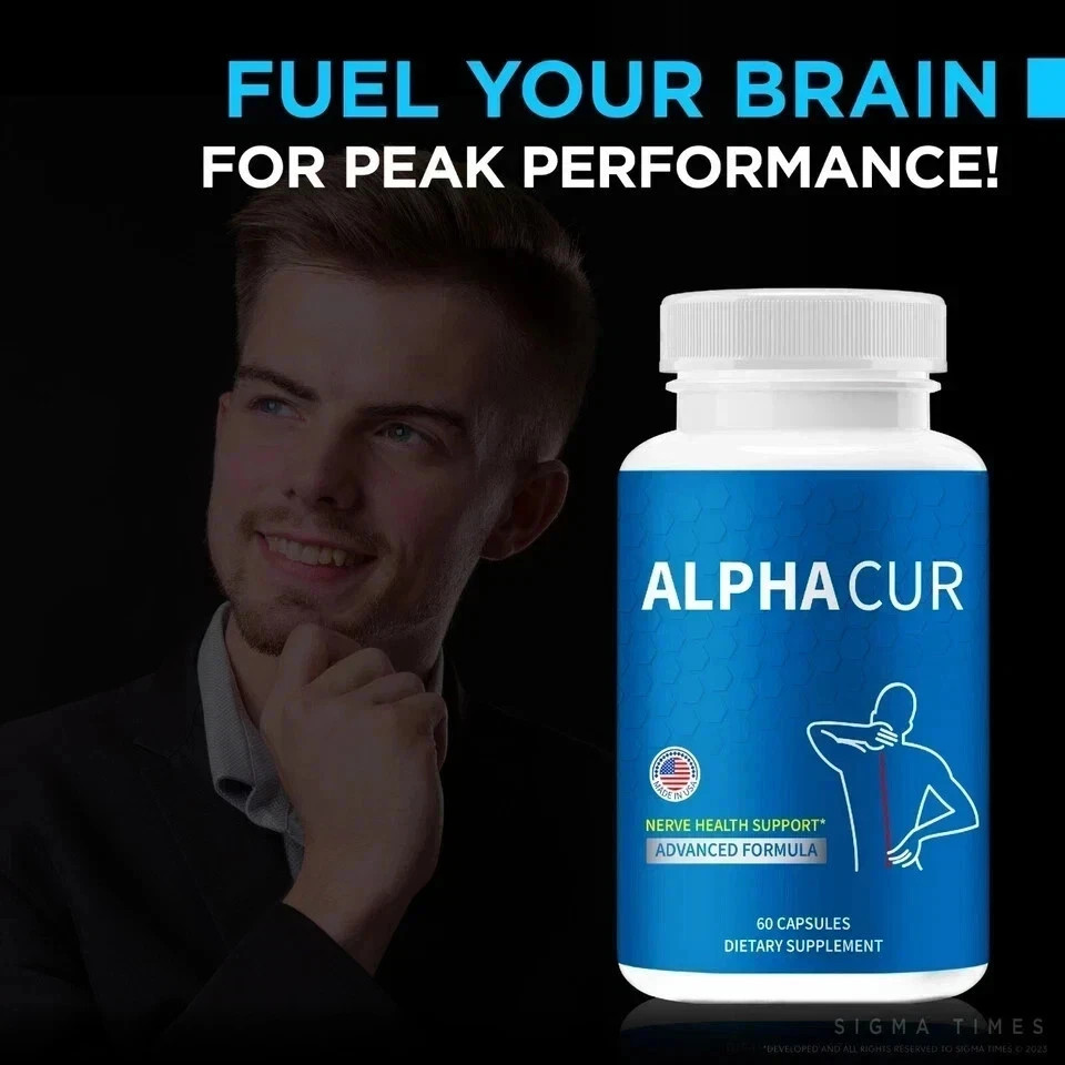 AlphaCur Nerve Wellness Daily Dietary Supplement 60 Count Pack of 3 | Free Ship