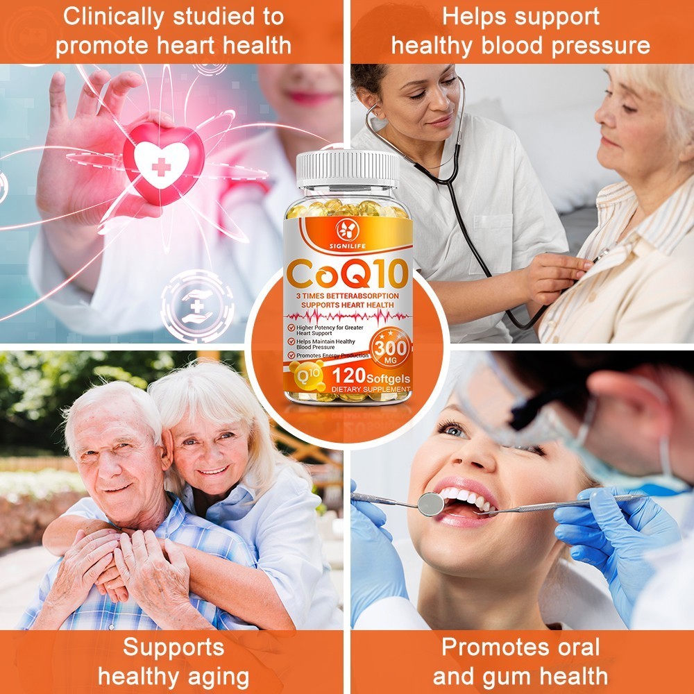 CoQ10 300mg 120 Softgels Coq10 Coenzyme Q10 Heart Support NON GMO