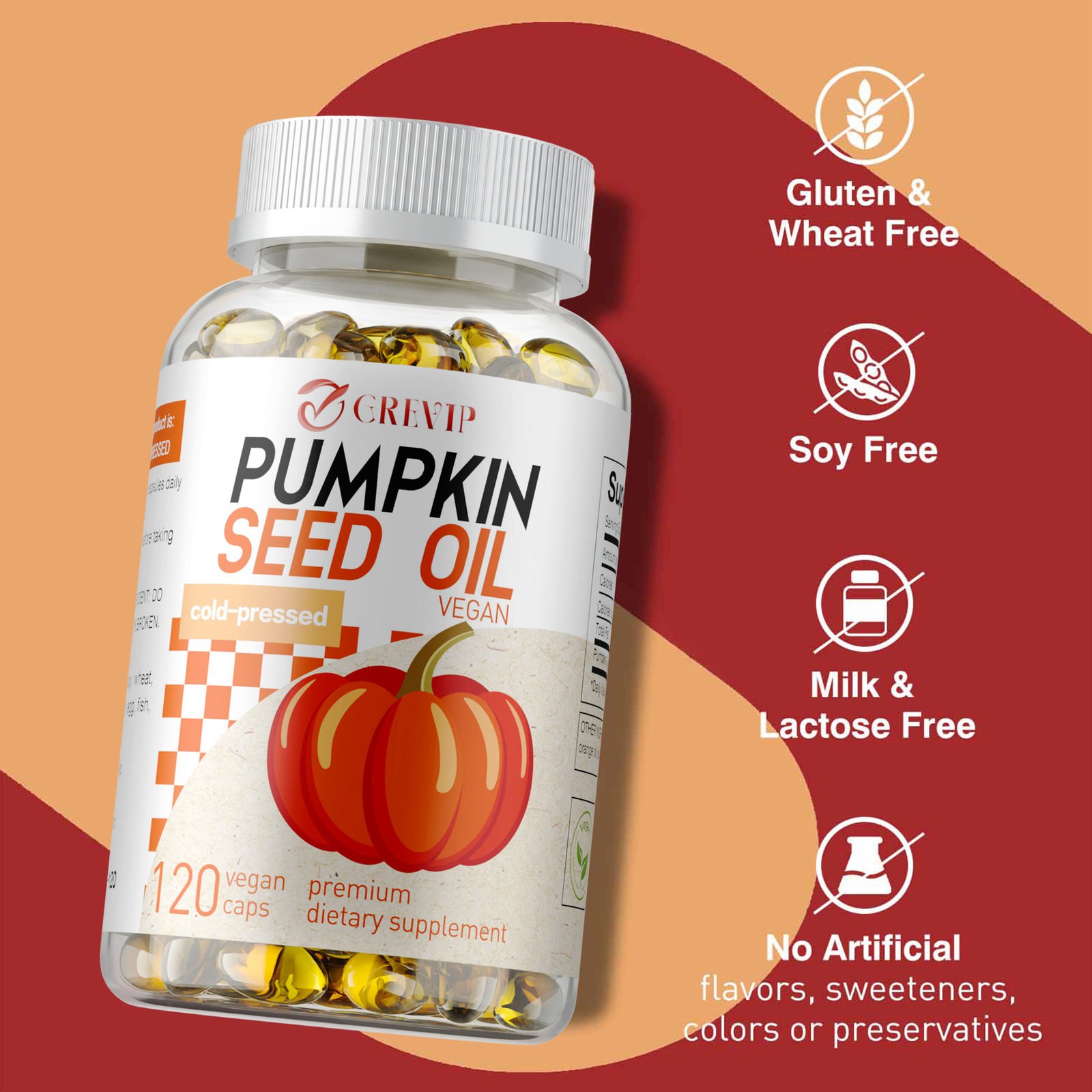 Pumpkin Seed Oil-Urinary & Bladder Support,Hair Growth,Supports Prostate Health