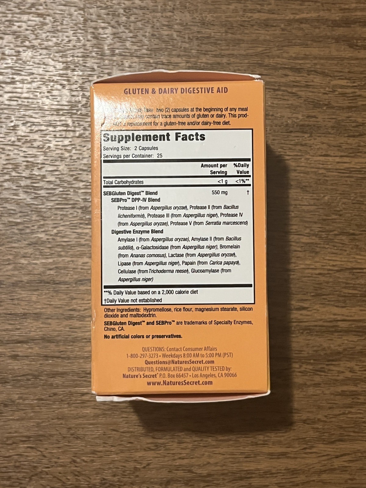 NEW Nature’s Secret, Gluten And Dairy Digestive Aid, 50 Caps (EXPIRED May 2025)
