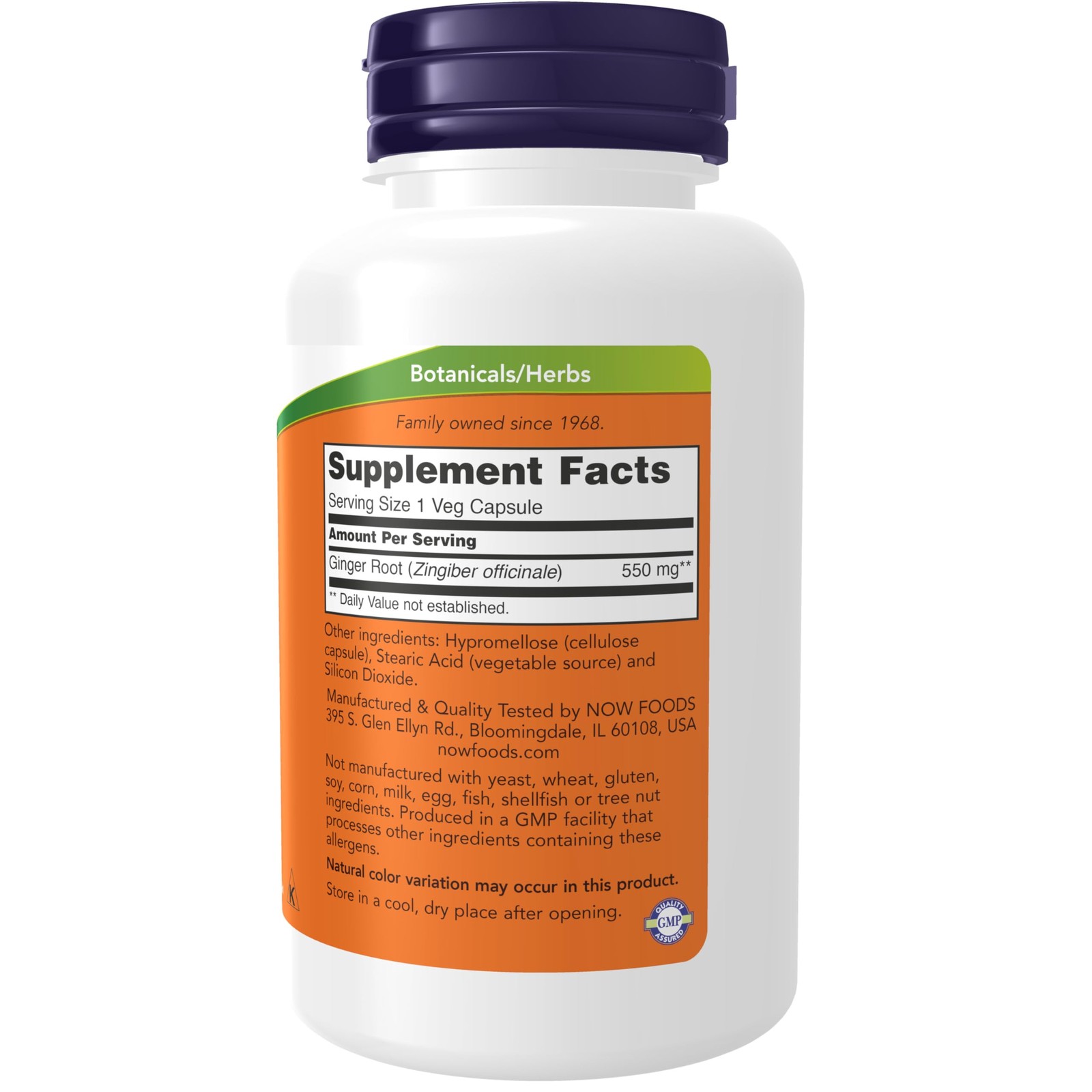 Ginger Root Herbal Supplement 100 Count For Digestive And Cardiovascular Health