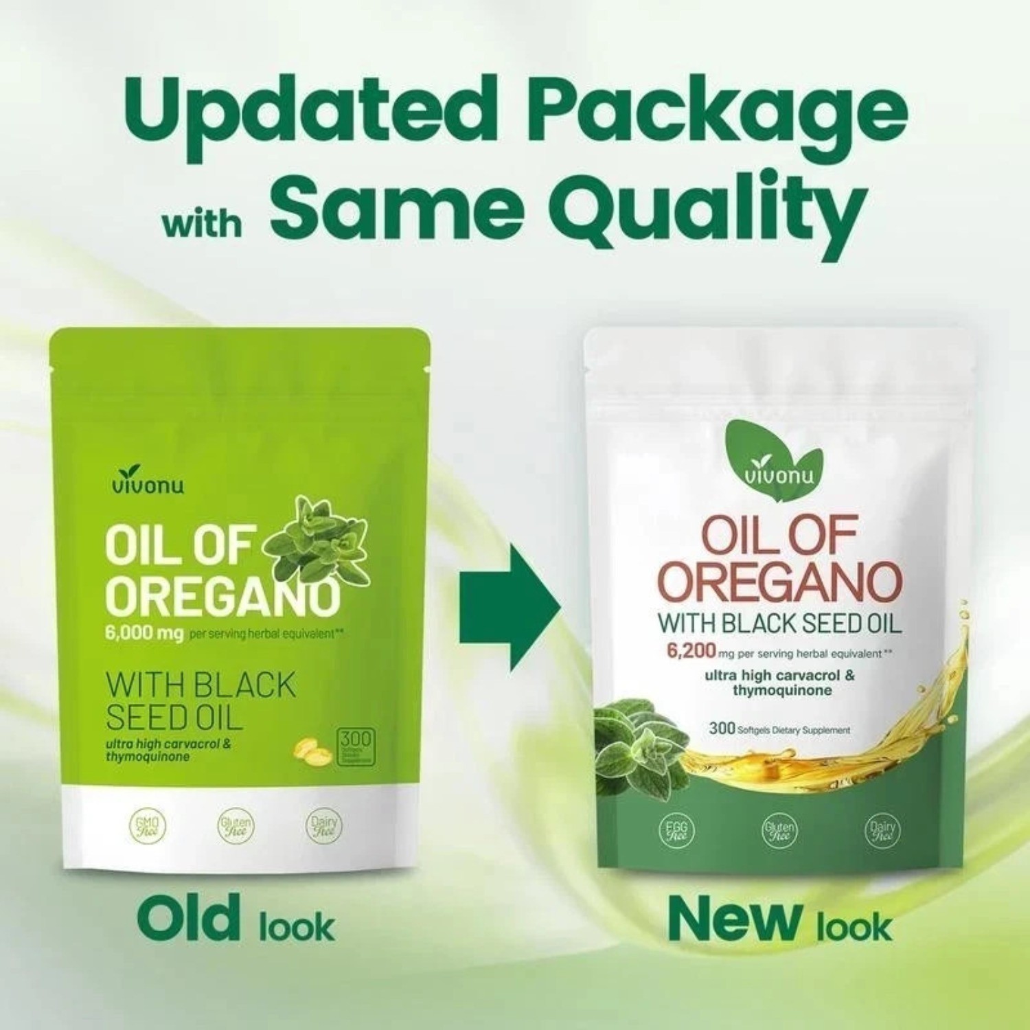 2-PCS Oregano Oil 6200mg with Black Seed Oil.Immune Boosting Capsules