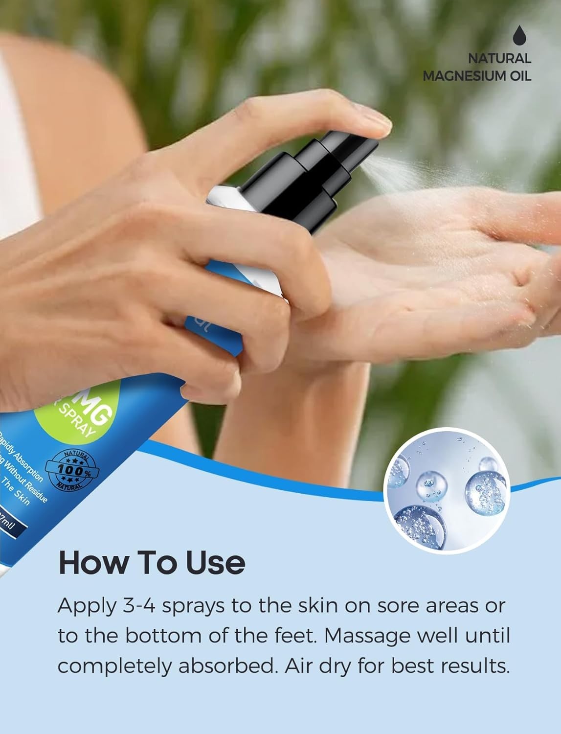 100% Pure Magnesium Oil Spray 8 fl oz – Quick Absorbing Muscle & Joint Relief ..
