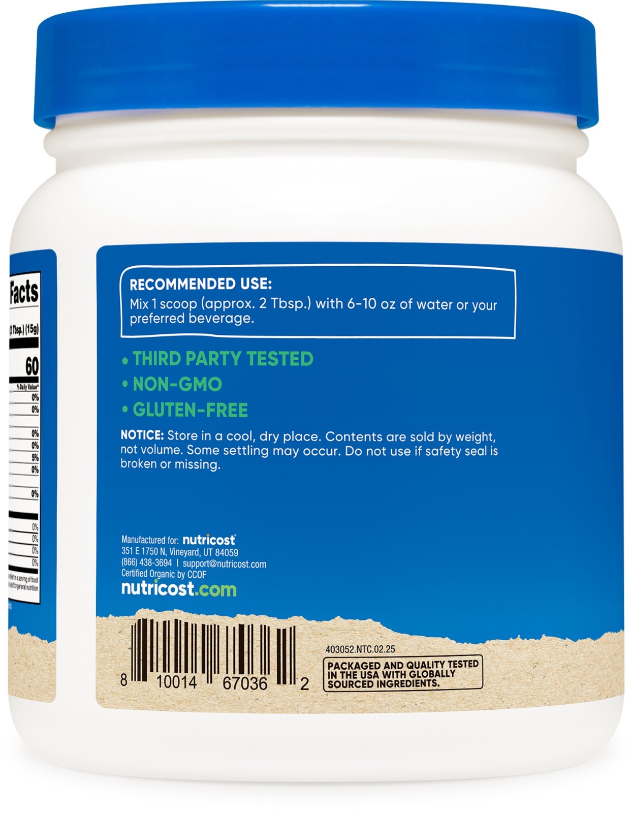 Nutricost Organic Maltodextrin Powder 1lb- Quick Calories and Energy