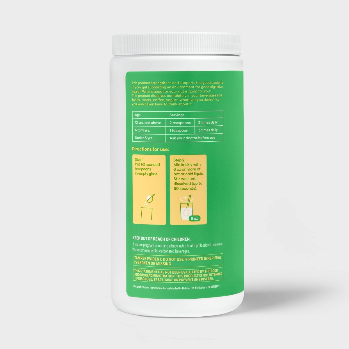 Clear Dissolving Fiber Supplement Powder – 17.6oz – up&up