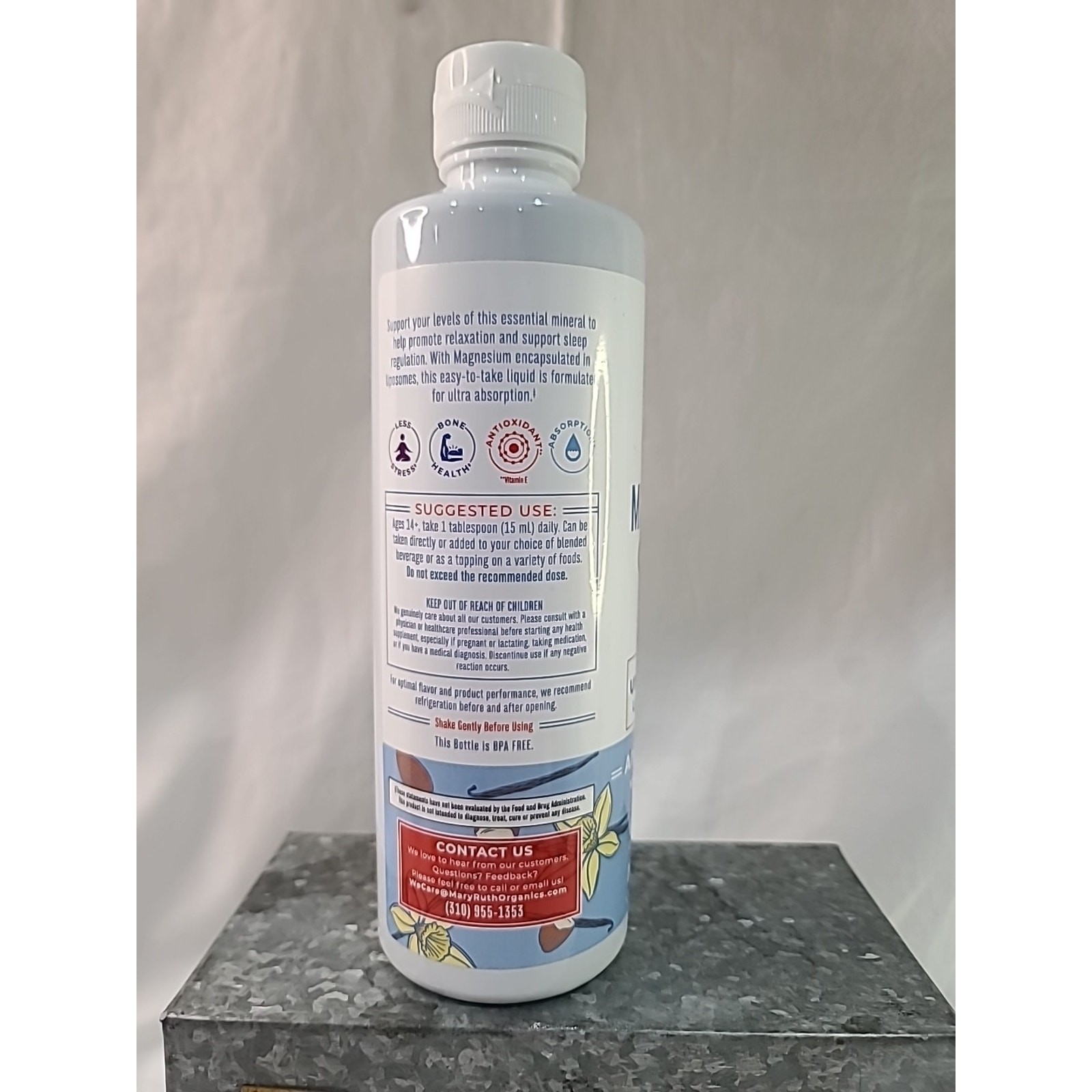 Mary Ruth’s Magnesium Calm Liposomal Almond Vanilla, 15.22 fl oz Exp. 12/27