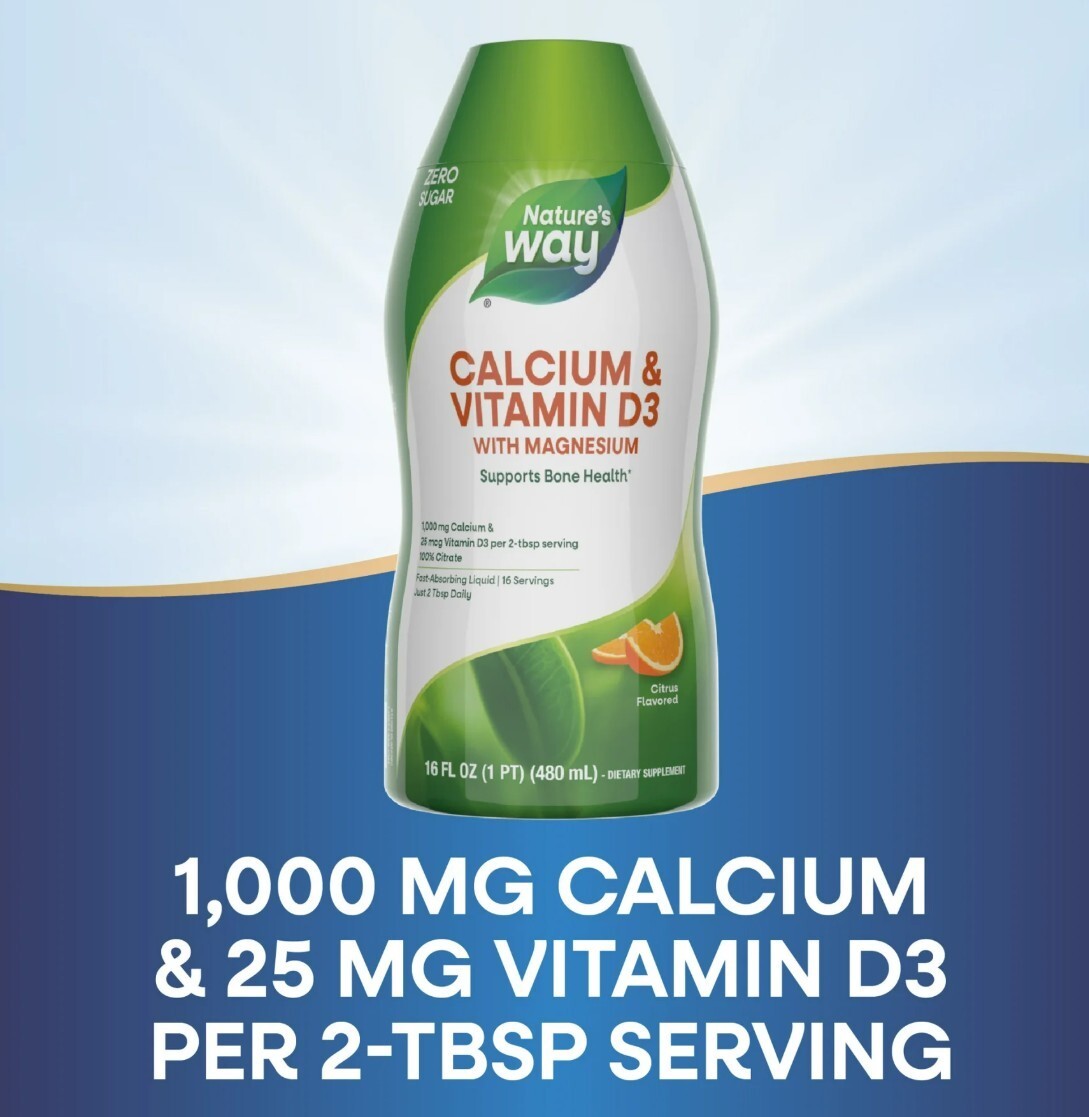 Nature’s Way Calcium & Vitamin D3 Liquid Citrus 16 fl oz x 4 PACK****