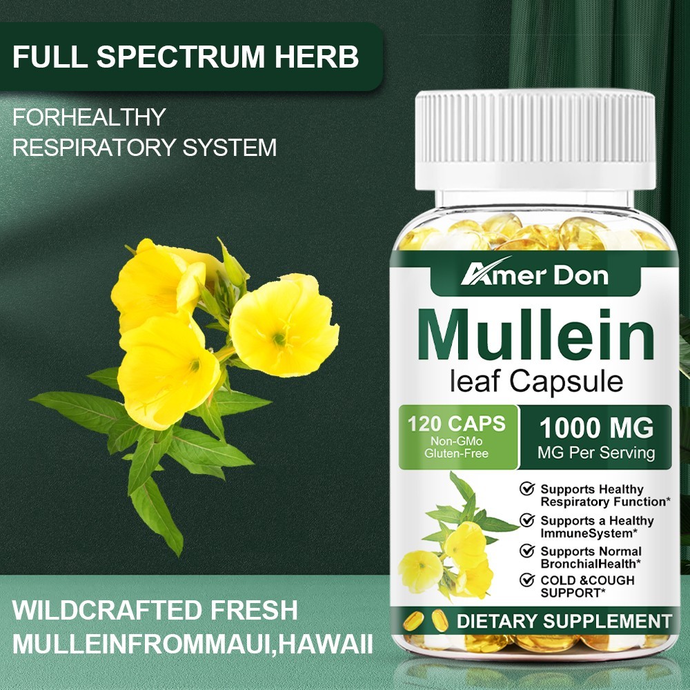 Mullein Leaf Capsules – Lung Cleanse & Cough Relief,Respiratory Health,Detox