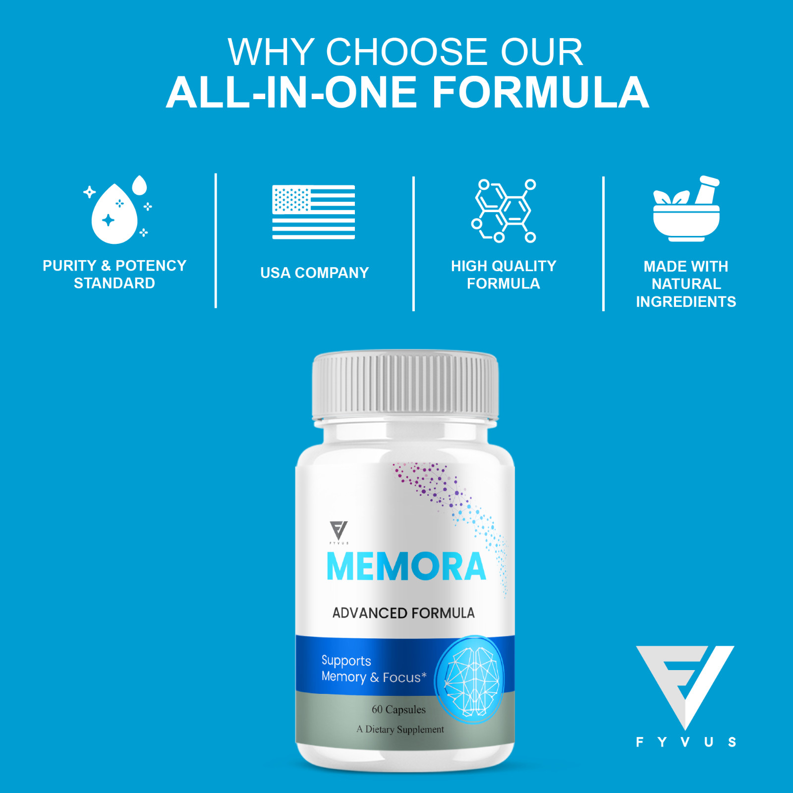 (3 Pack) Memora Memory & Focus, Mem Ora Advanced Supplement (180 Capsules)
