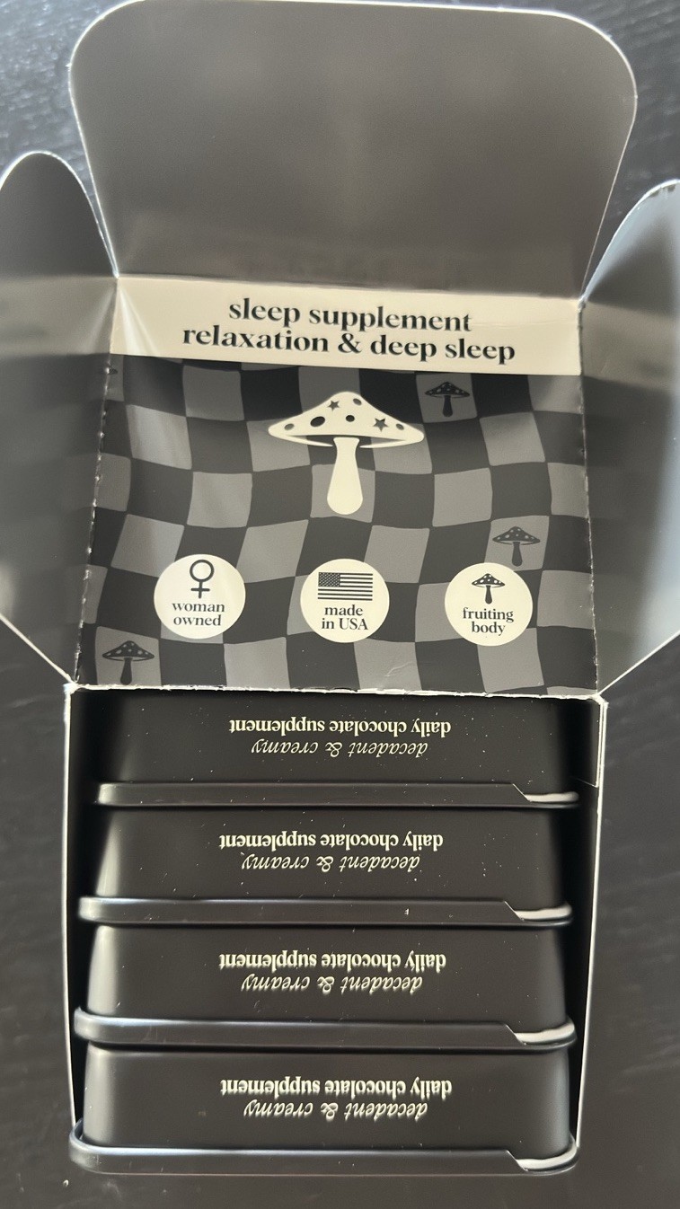 4 PACK Alice Mushroom Chocolates *Nightcap* For Deep Sleep 2.8 Oz Each Pack