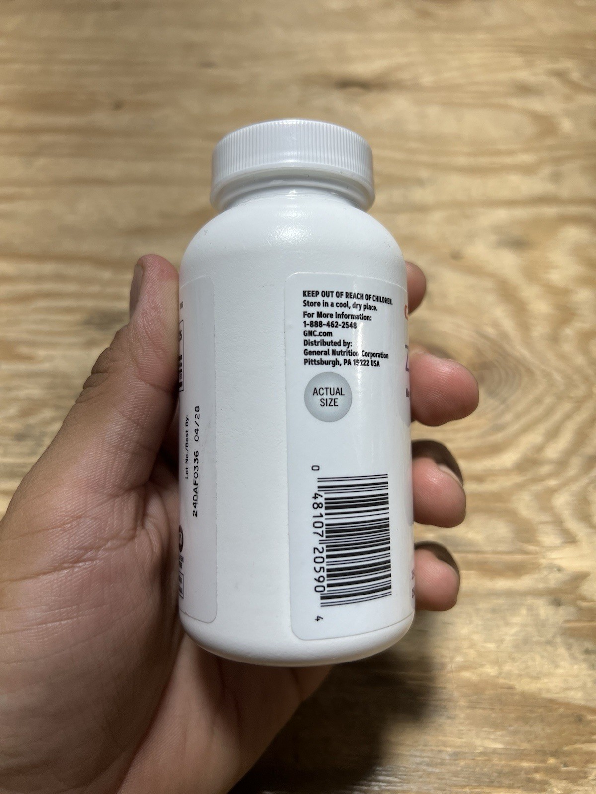 GNC Zinc 50MG 250 Vegetarian Tablets 04/2028