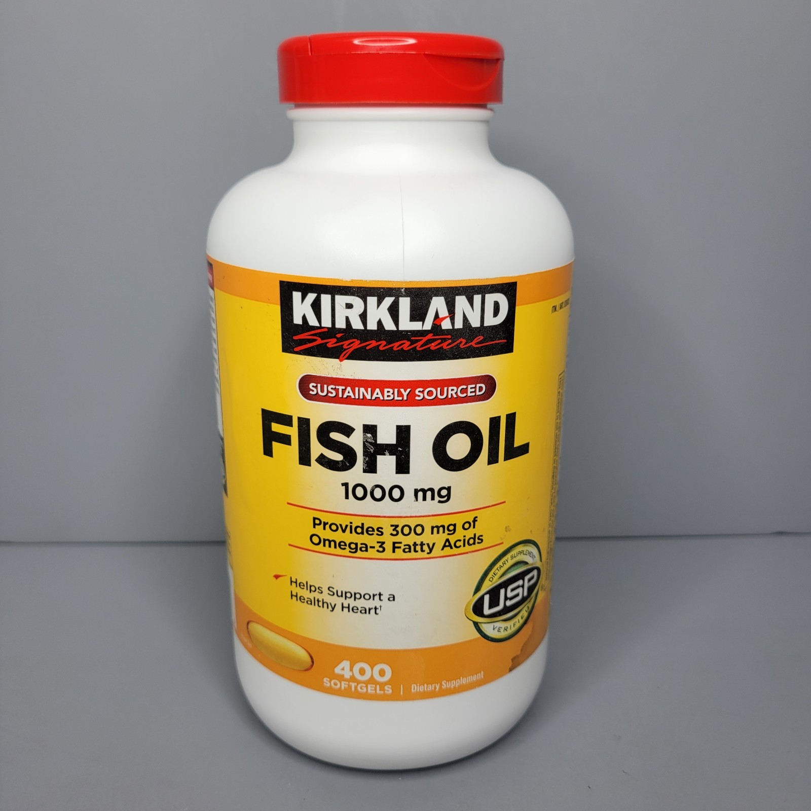 Kirkland Fish Oil 1000 mg, 300mg Omega-3, 400 Softgels EXP 03/2028