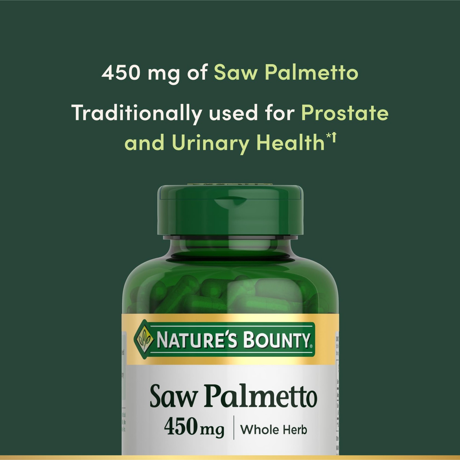 Nature’s Bounty Saw Palmetto Prostate Urinary Health Supplement 450mg 250 Capsul