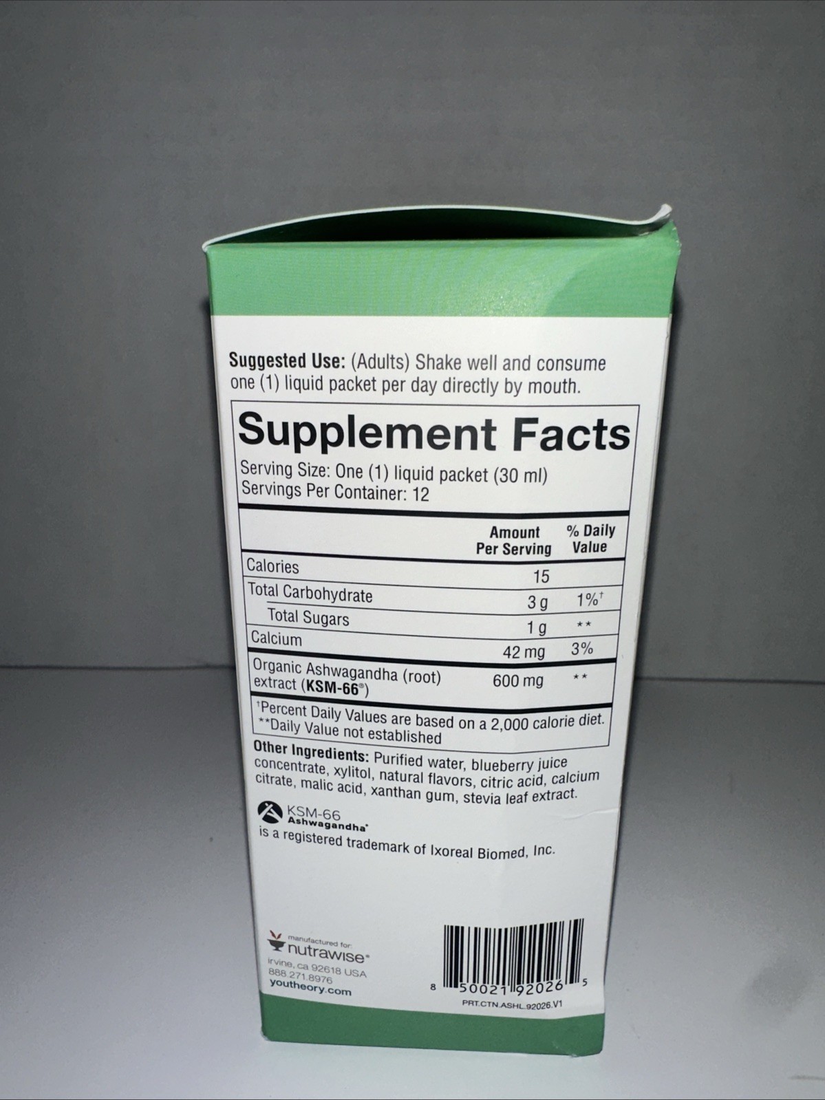Less Stress Ashwa Yes. 1200mg Ashwagandha Per Dose 12 Pack Blueberry Flavor