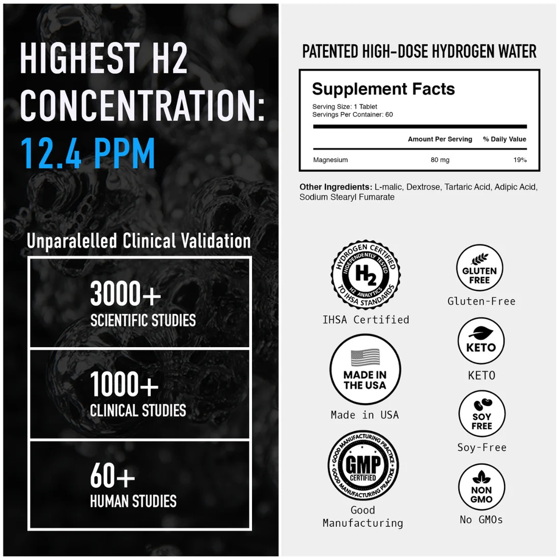 Drink HRW Rejuvenation H2 Molecular Hydrogen Water Tablets Unflavored 30 count