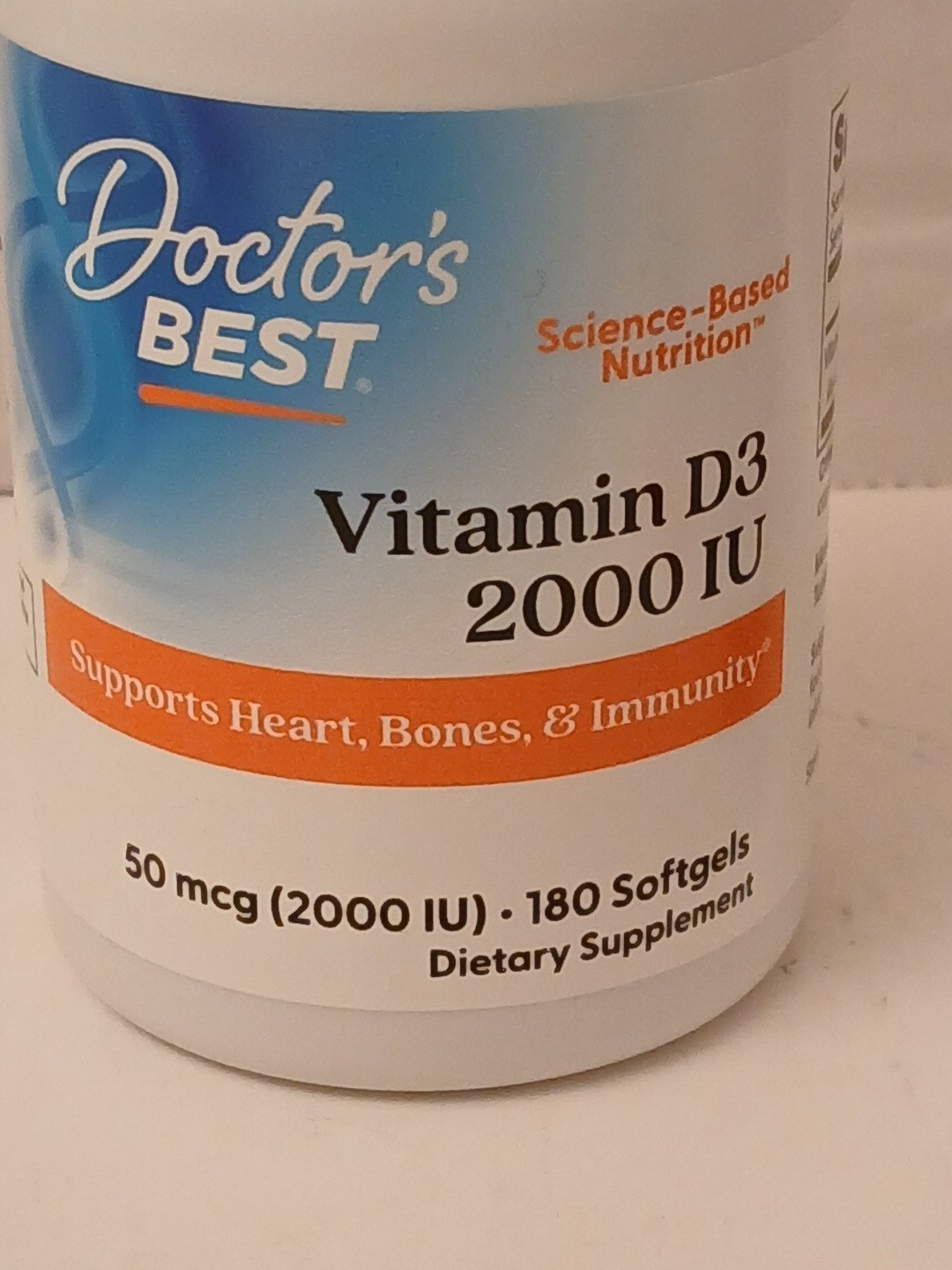 TWO Doctor’s Best Vitamin D3 50 mcg (2000 IU) 180 Softgels Each EXP: 06/ 2027
