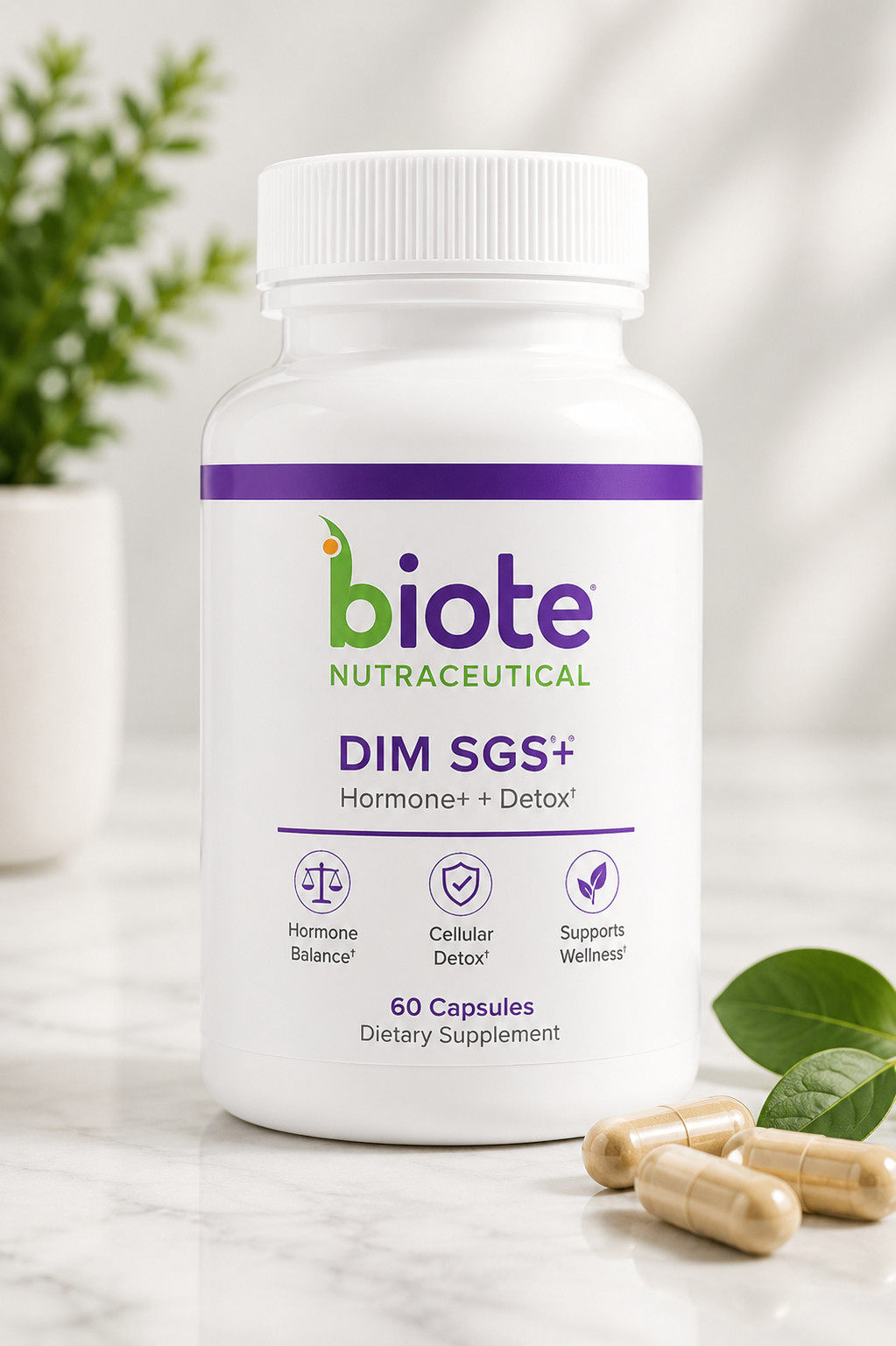 DIM Biote SGS+ 60 Capsules Hormone Balance Detox Supplement Support
