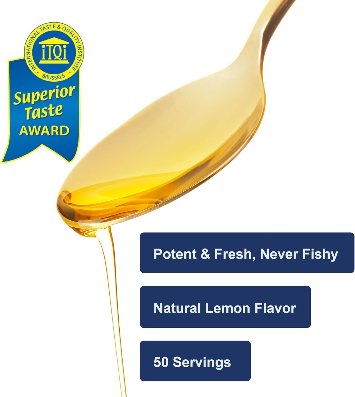 Lemon-Flavored Cod Liver Oil – 250ml, 1100 mg Omega-3s for Heart & Brain Health