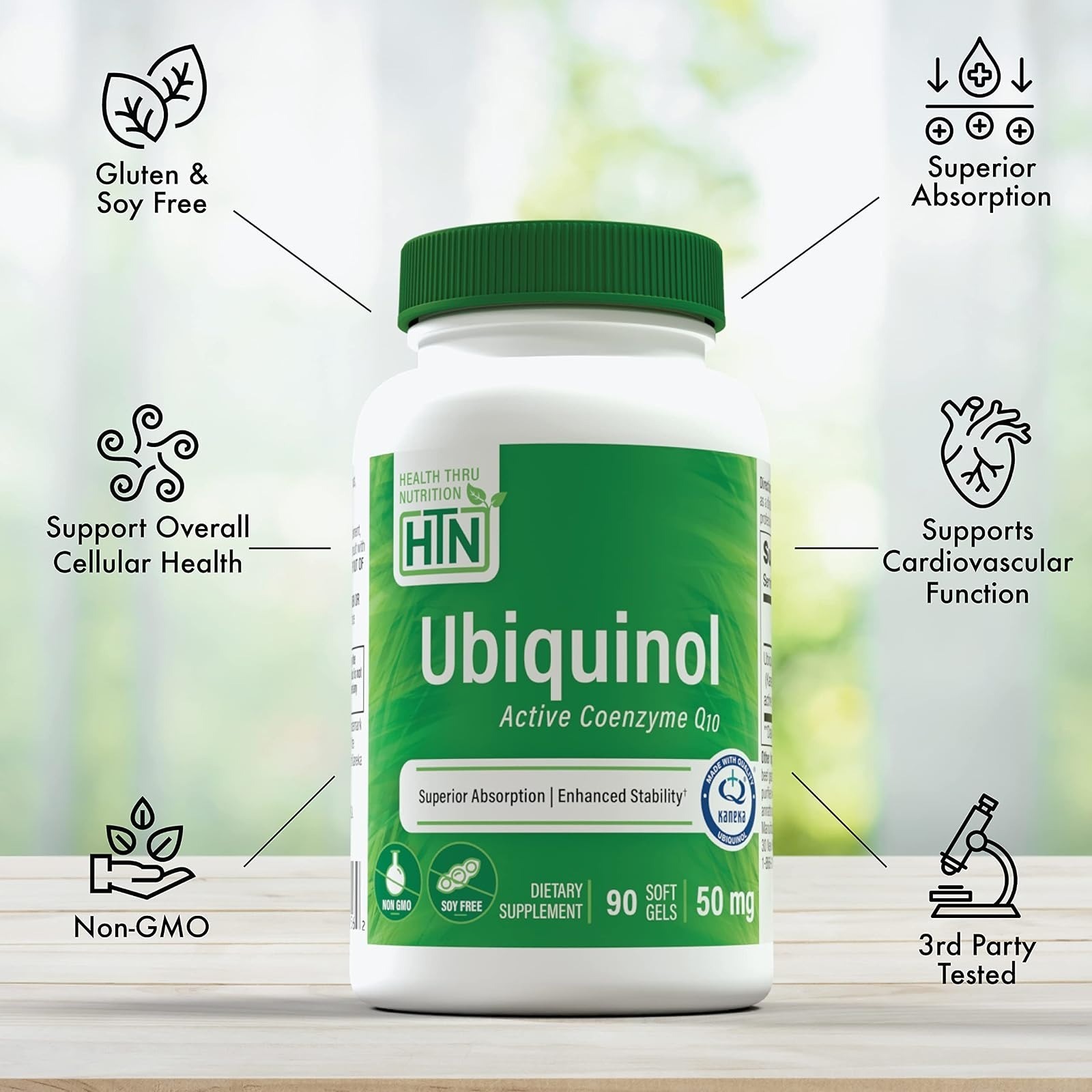 Health Thru Nutrition Ubiquinol 50mg 90 Softgels – Heart Health Support