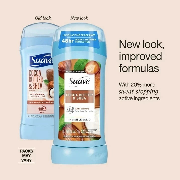 Suave Deodorant for Women, Cocoa Butter & Shea – 2.6 Ounce