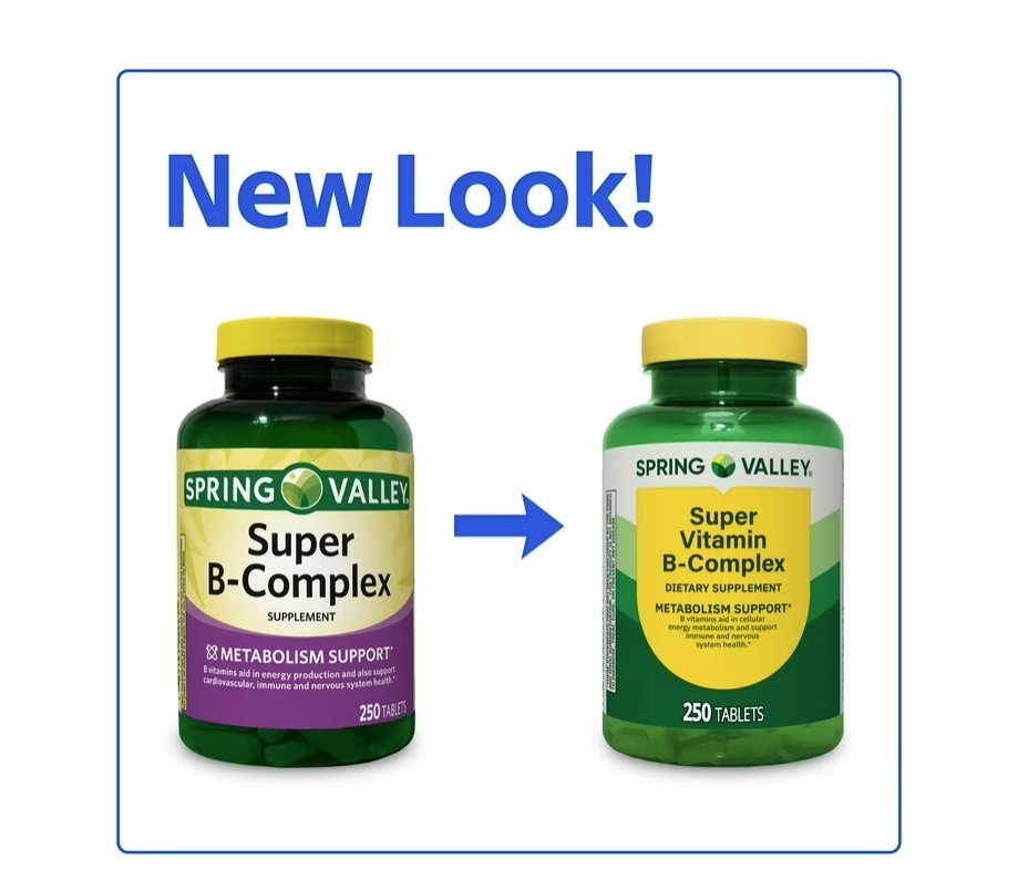 2 PACK Spring Valley Super B-Complex 250 Tablets Energy Metabolism Support