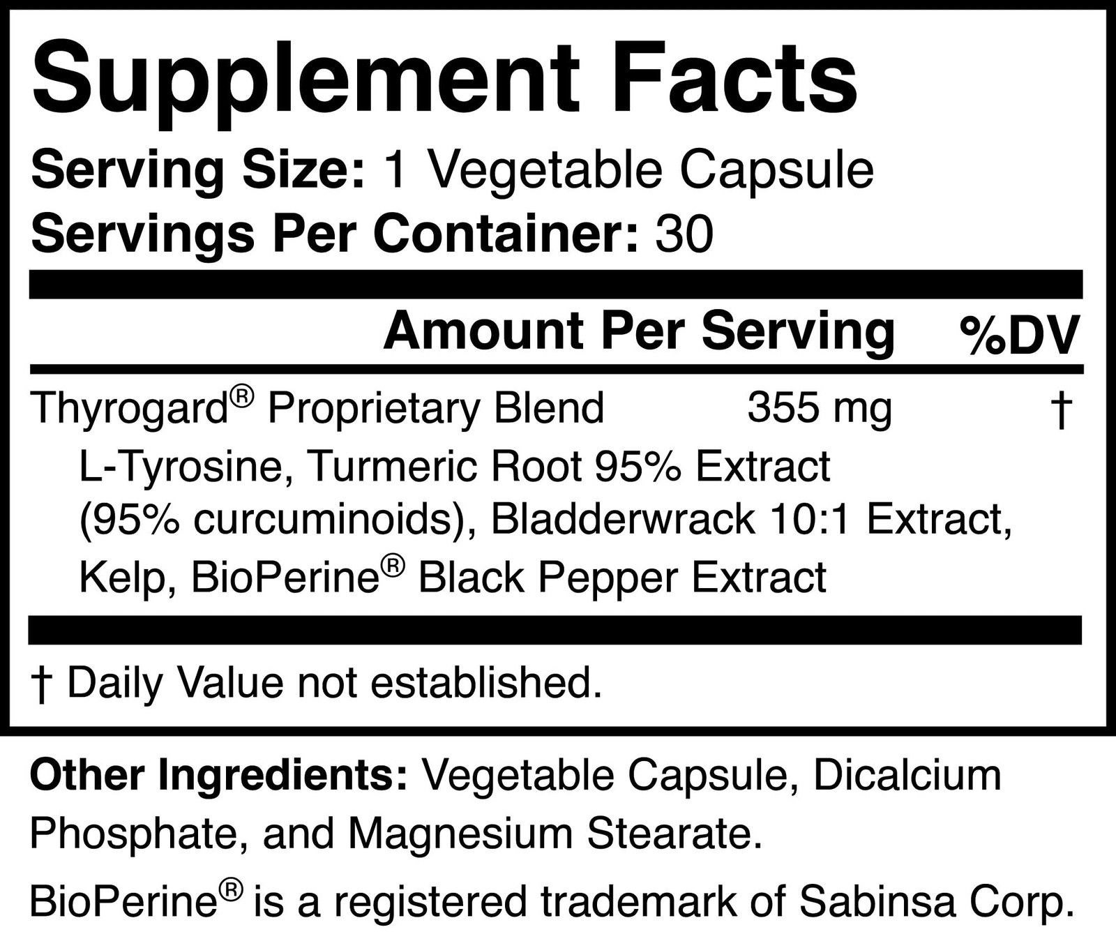 Thyrogard – Natural Thyroid Support Supplement – Non-GMO, Vegan, Gluten-Free