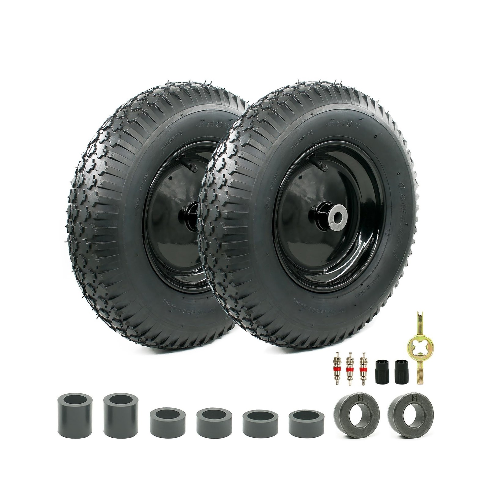 2-Pack of 4.80/4.00-8 Pneumatic Tire and Wheel,2PR (Air Filled)… FAST USA SHIP