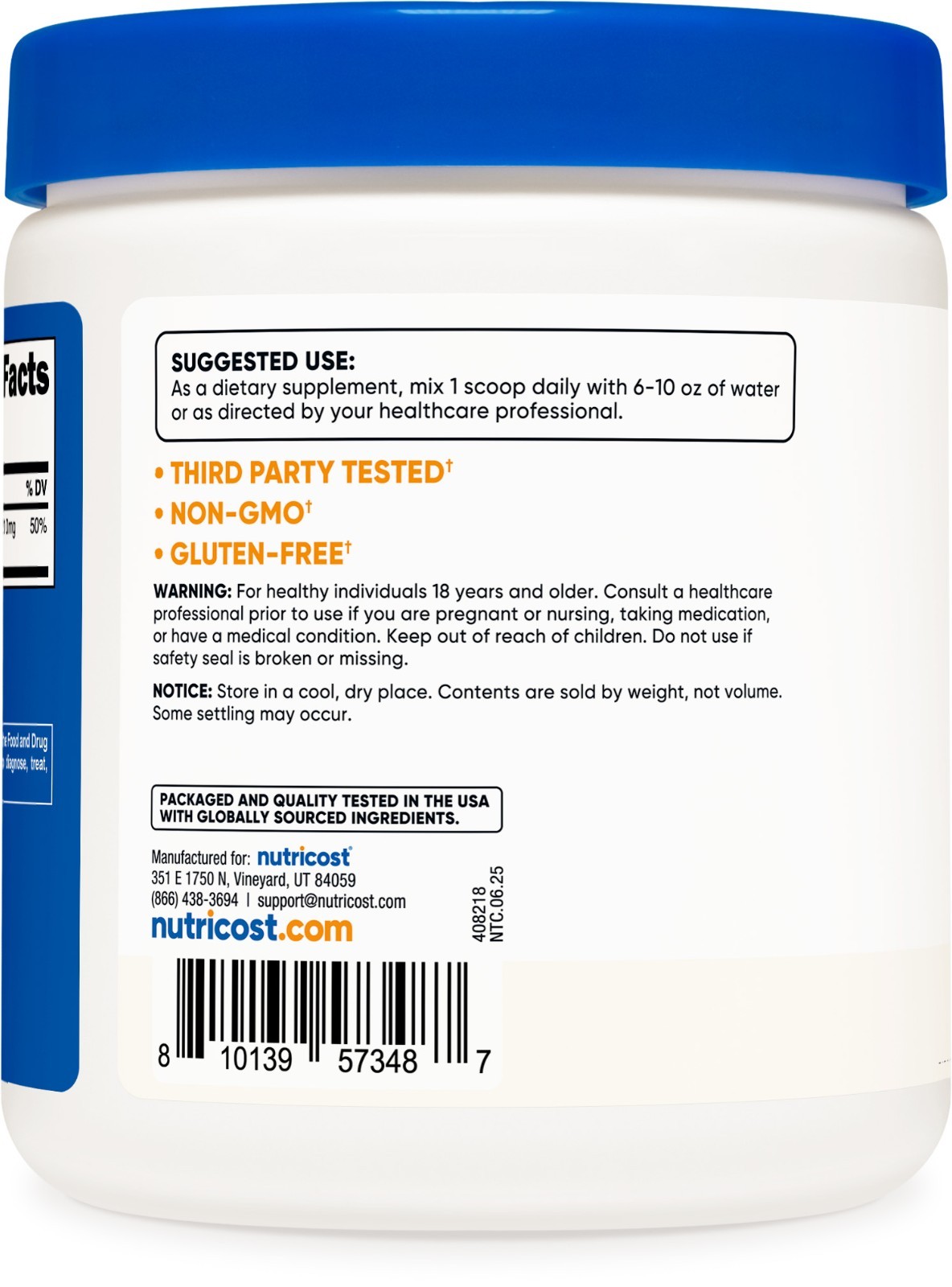 Nutricost Magnesium Bisglycinate Powder (250 Grams) Unflavored