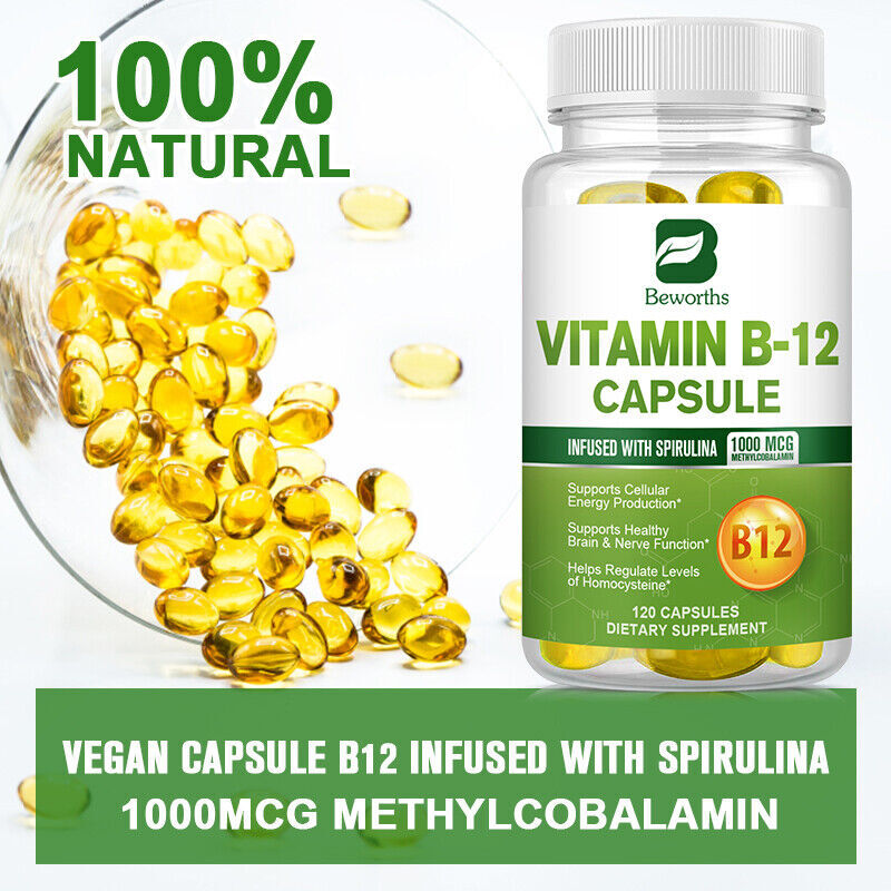 120 Capsules Vitamin B12 1000mcg,High Absorption Vitamin B-12 Energy Support