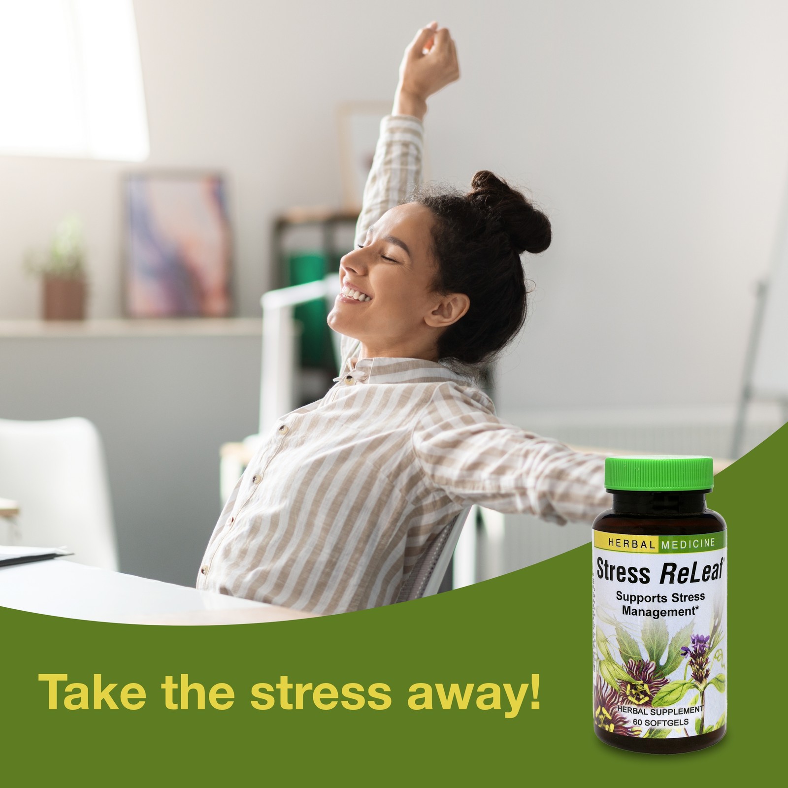 Herbs Etc. Stress ReLeaf 60 Count Softgels