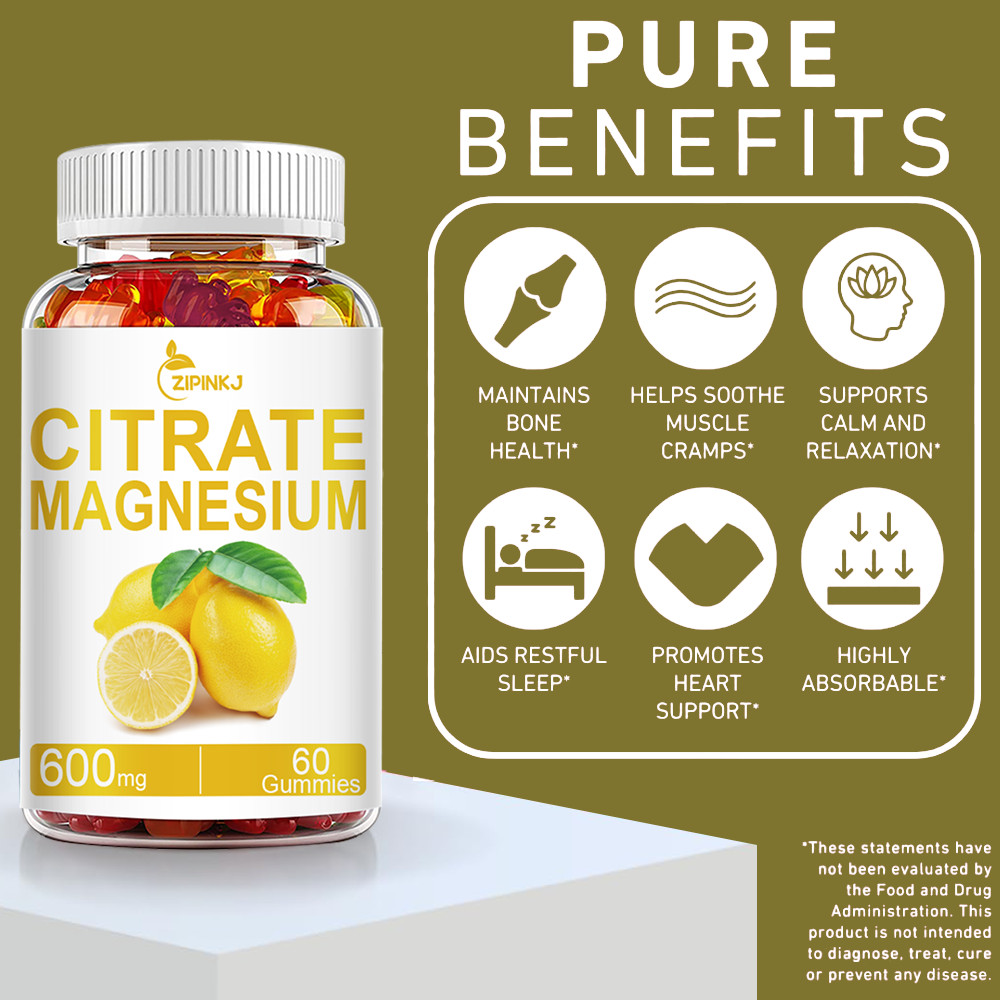 Magnesium Citrate Extra Strength 400mg 600mg- Chelated for Max Absorption 30day
