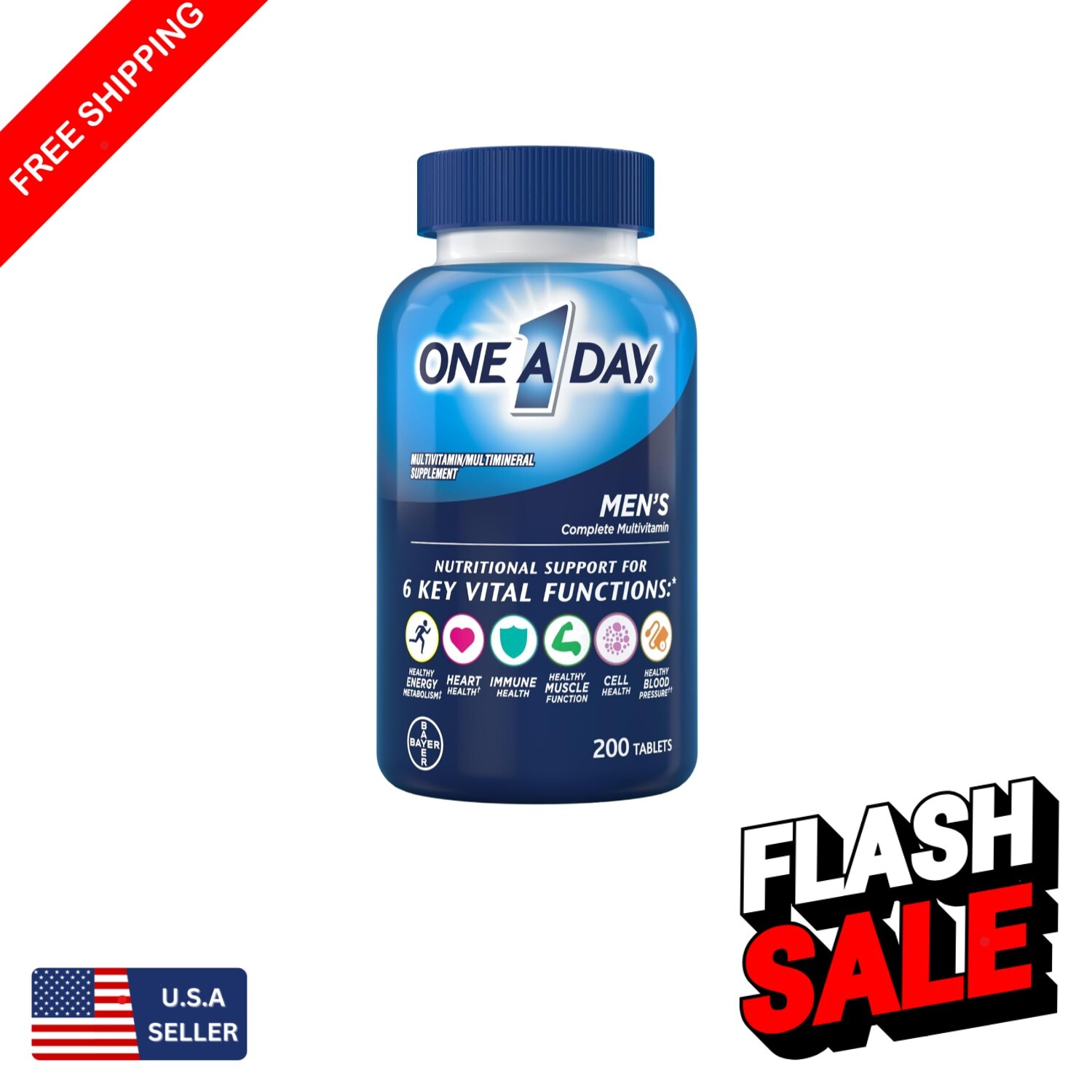 Daily Men’s Multivitamin with B-Complex – 200 Count Immune Boosting Formula