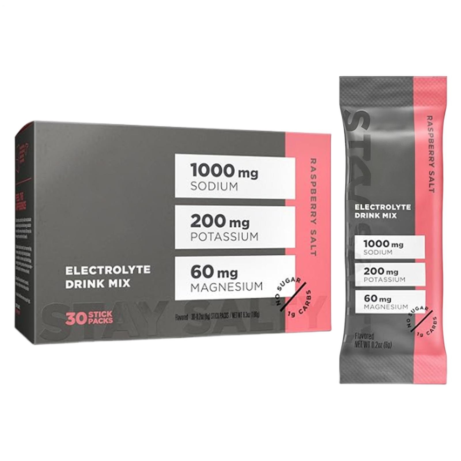 LMNT Electrolytes: 30-Pack Raspberry Salt ZERO-Sugar Energy Support Drink Mix