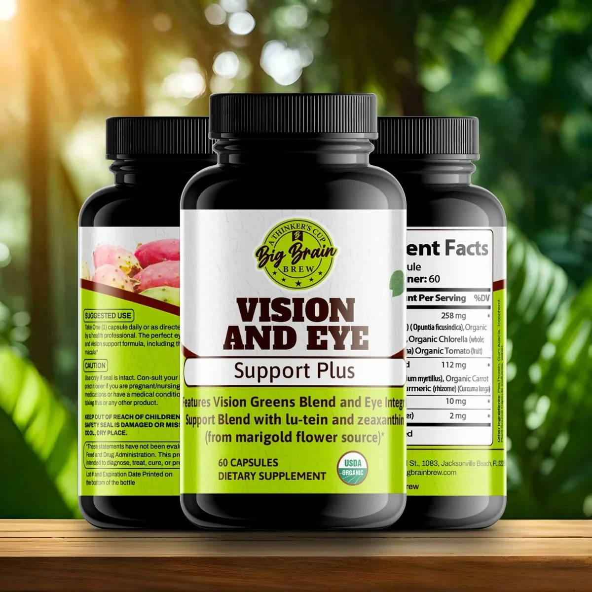 Vision & Eye Support Plus 60 Capsules Lutein Zeaxanthin Organic Eye Health