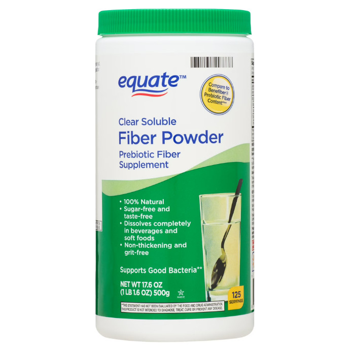 (3 Pack) Equate Sugar Free Fiber Supplement Powder, 125 Ct, 17.6 oz