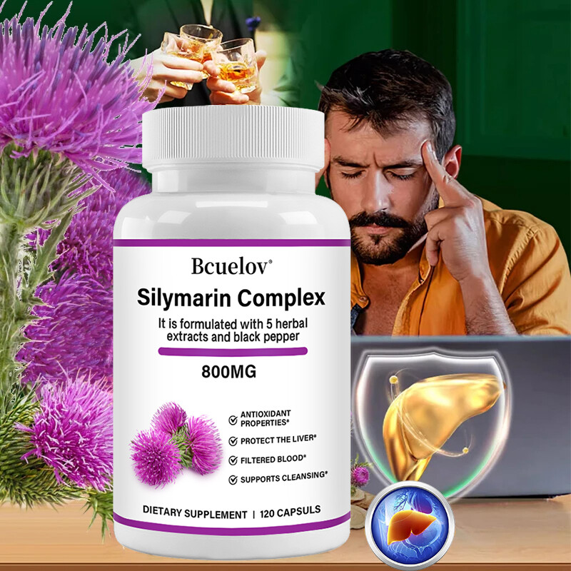 Liver Cleanse Detox Milk Thistle Extracts Silymarin,Artichoke,Dandelion,Turmeric