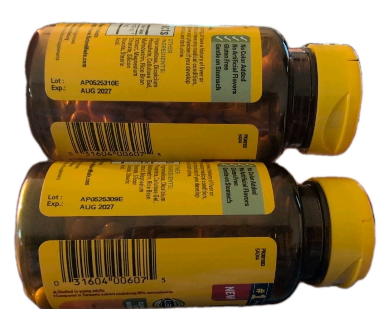 (2) Nature Made High Absorption Turmeric 30 Capsules Each. Exp: 08/2027