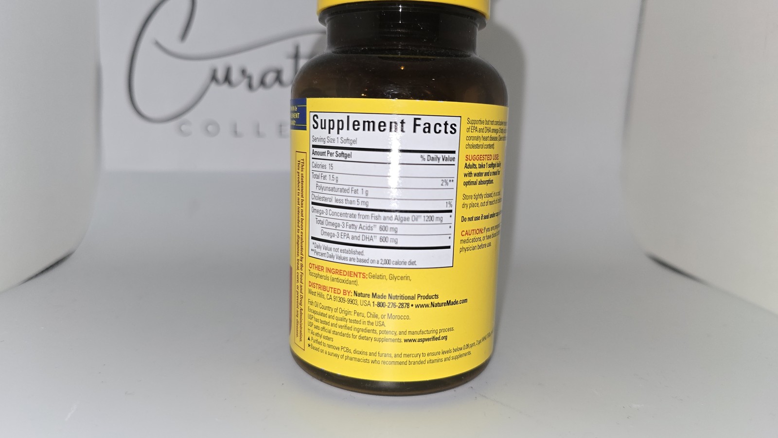 Nature Made Omega-3 Fish & Algae Oil 1200mg Heart Brain Eyes 90 Ct Exp 02/27