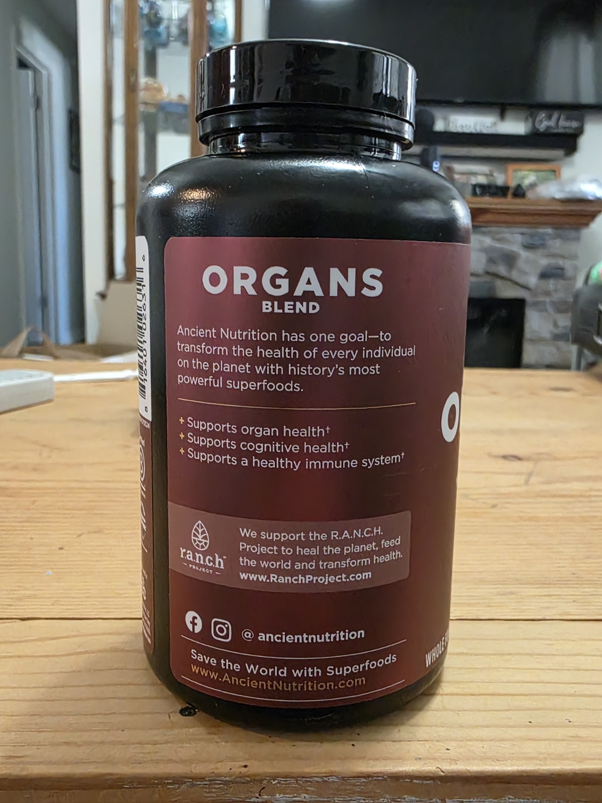 Ancient Nutrition Organs Blend Dietary Supplement 180 Capsules, Exp 10/02/2027