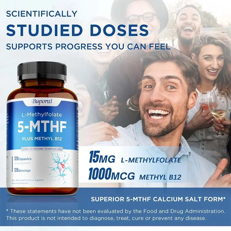 L-Methylfolate 5-MTHF 120pcs – Balanced Mood, Support Brain and Heart Health