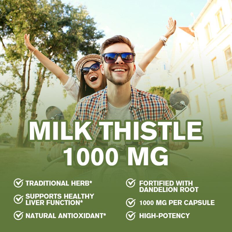 120pcs Milk Thistle (Silymarin) Dandelion Root Capsules Liver Health 1000MG