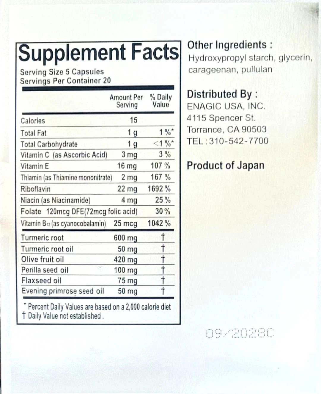 5 Boxes – Turmeric Kangen Ukon Turmeric ENAGIC 100 Vegan Softgels Exp 09/2028