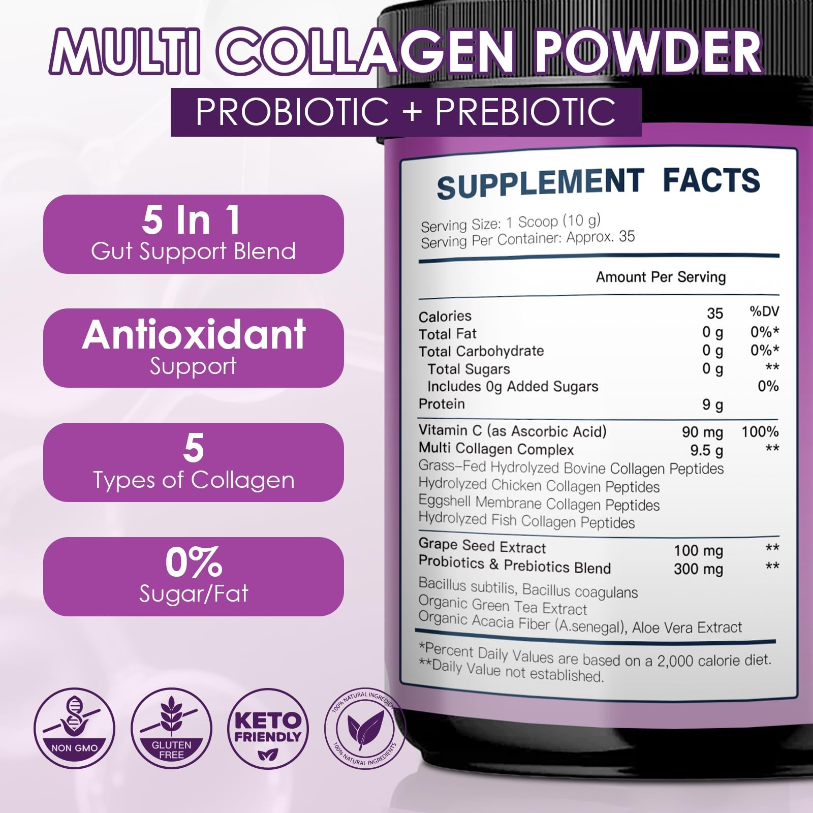 DRFOSTER Collagen Peptides Powder with 12.35 Ounce (Pack of 1), Undefined