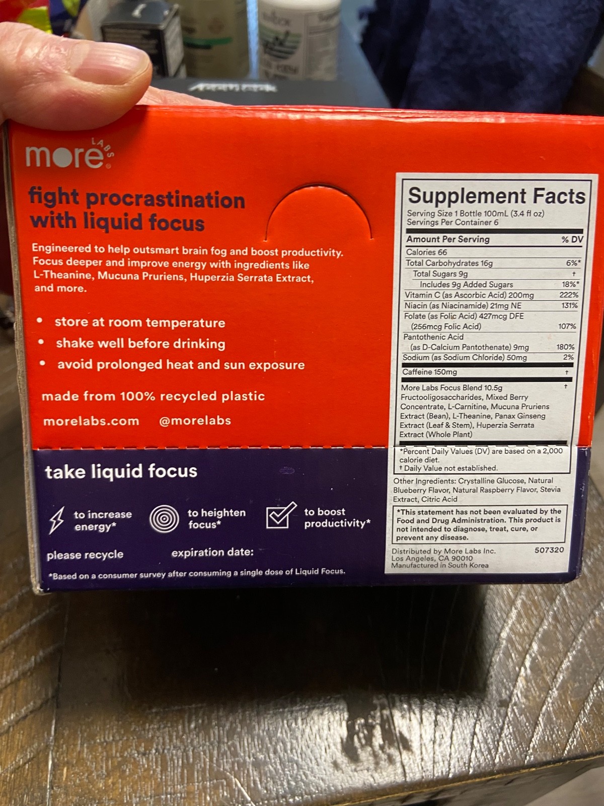 More Labs Liquid Focus Berry Flavored Supplement 3.4 Fl Oz (Pack of 5)