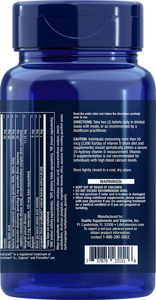 LIFE EXTENSION TWO PER DAY Multi-Vitamin 120 TABLETS