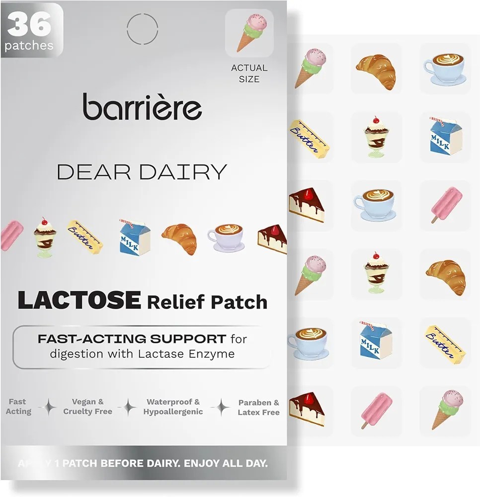 BARRIERE Dear Dairy Lactose Relief Patches 36 Count Exp 01/2029 NEW Sealed