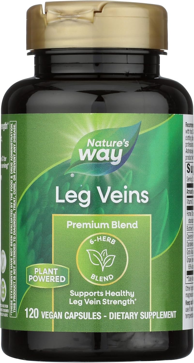 Herbal 6-Herb Blend for Healthy Leg Veins – , 120 Capsules Wellness Boost