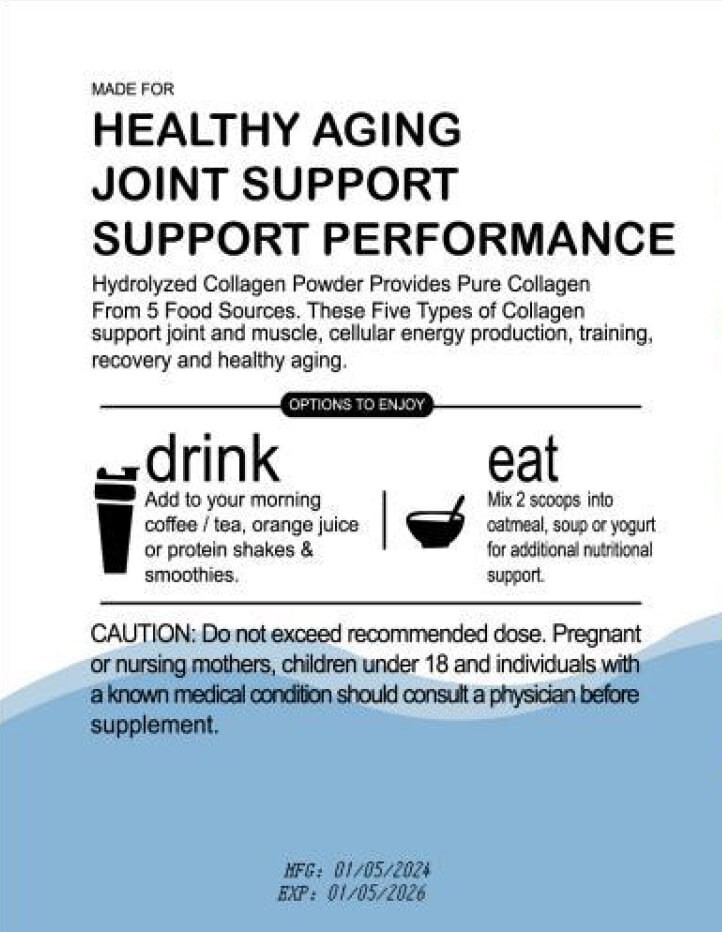 Multi-collagen Hydrolyzed Peptides Powder – 16oz