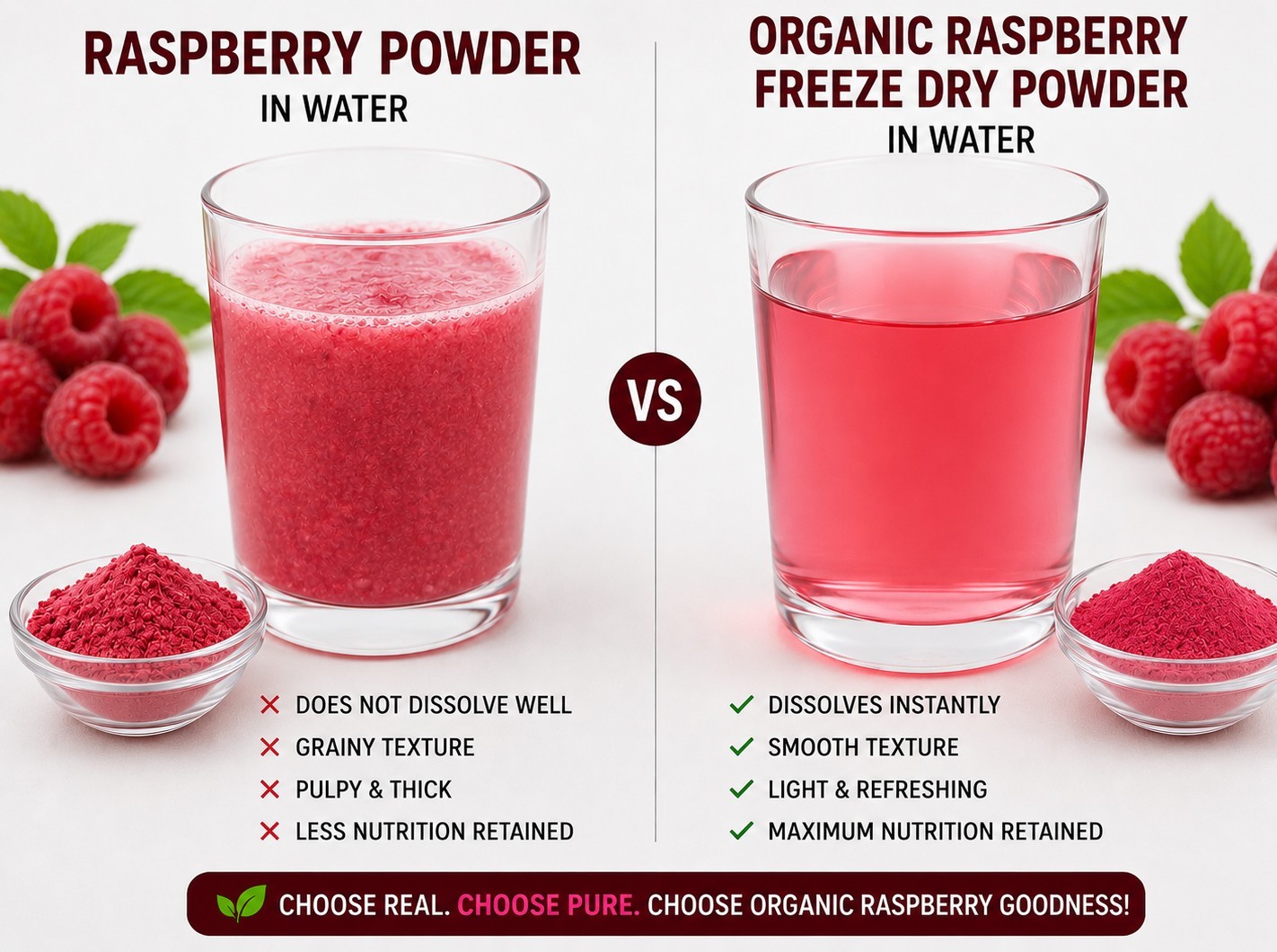 Freeze Dried Raspberry Powder Organic Superfood Non GMO Gluten Free Vegan 8oz